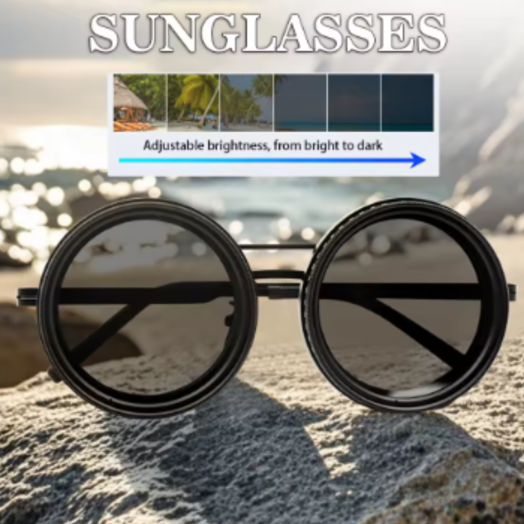 Sunglasses with adjustable brightness